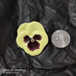 Vintage Avon Yellow/ Purple  Porcelain Pansy Brooch